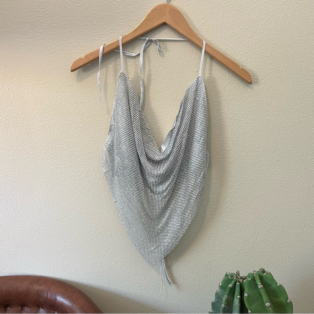 Elegant Silver Chainmail Top